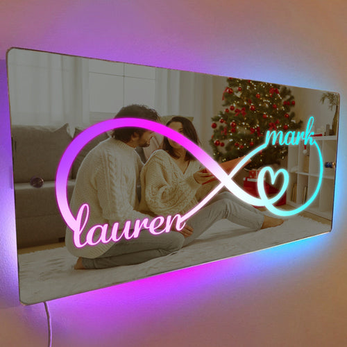Custom Name Mirror Light Personalized Couple Christmas Gift