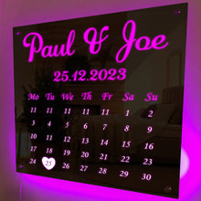 Personalized Mirror Light Custom Date Couple Gift