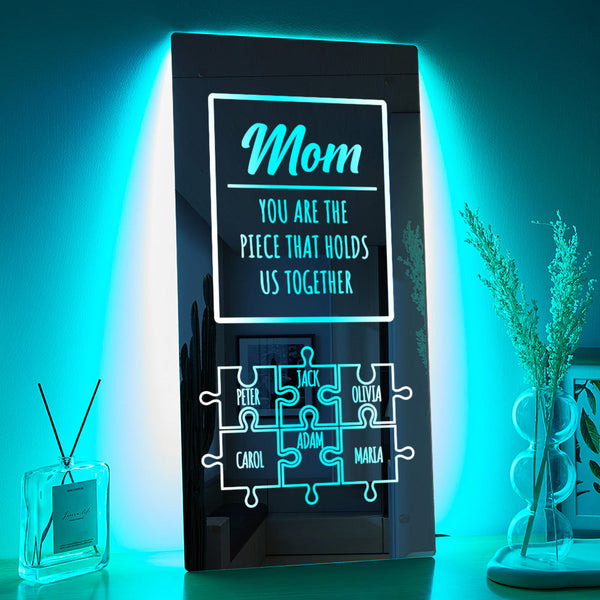 Personalized Name Mirror Light Mom Puzzle Family Gift