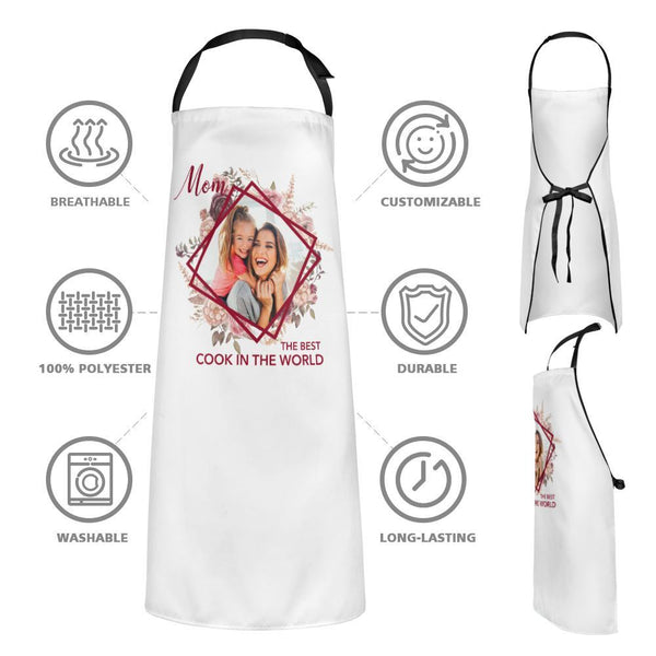 Mother's Day Gifts - Custom Kitchen Cooking Apron with Your Photo The Best Cook in the World