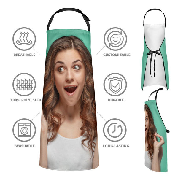 Custom Photo Face Apron Funny Kitchen Personalized Chef Gift