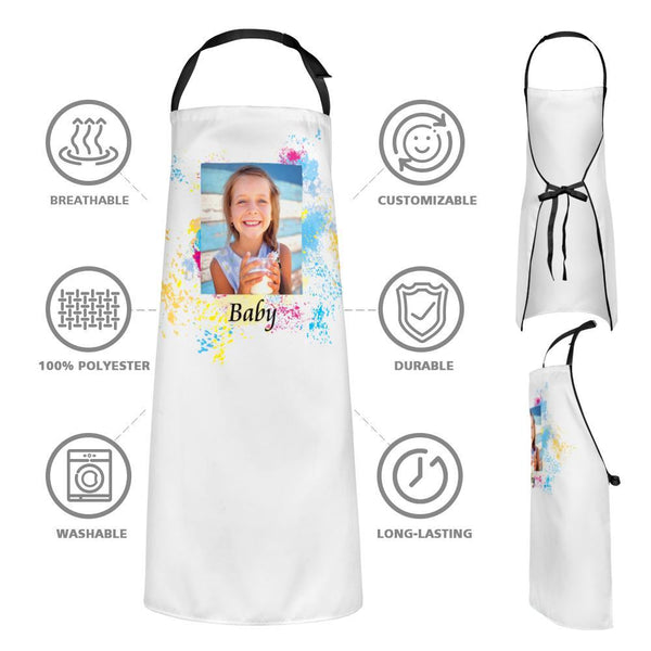 Custom Photo Kitchen Cooking Apron with Name