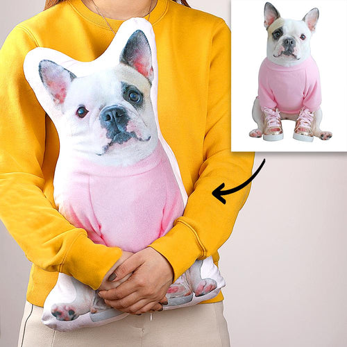 Custom Pet Photo Face Pillow 3D Portrait Pillow-Bulldogpet