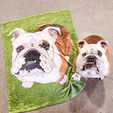 Custom Blankets Personalized Pet Photo Blankets Painted Art Portrait Fleece Blanket-Dog