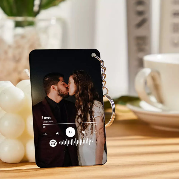 Custom Acrylic Spotify Glass Keychain/Plaque Gift for Couples
