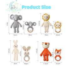 Knitted Dolls Toy Cute Animal Wooden Baby Rattle for Children's Educational Toy