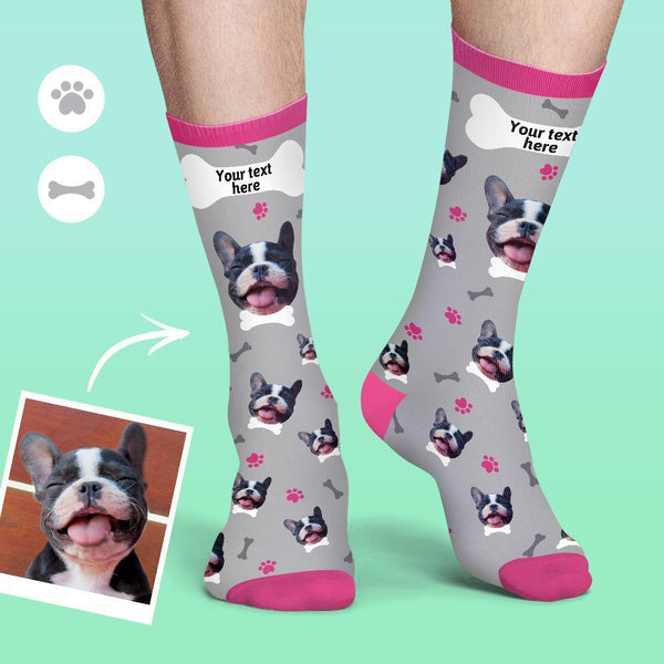 Custom Face Socks Colorful Candy Series Soft And Comfortable Dog Socks - Black
