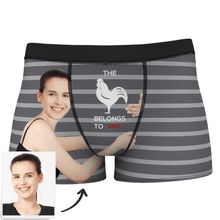 Custom Girlfriends Face Stripe Boxer Shorts With Text