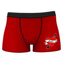 Custom Red Heart Name Boxer Shorts