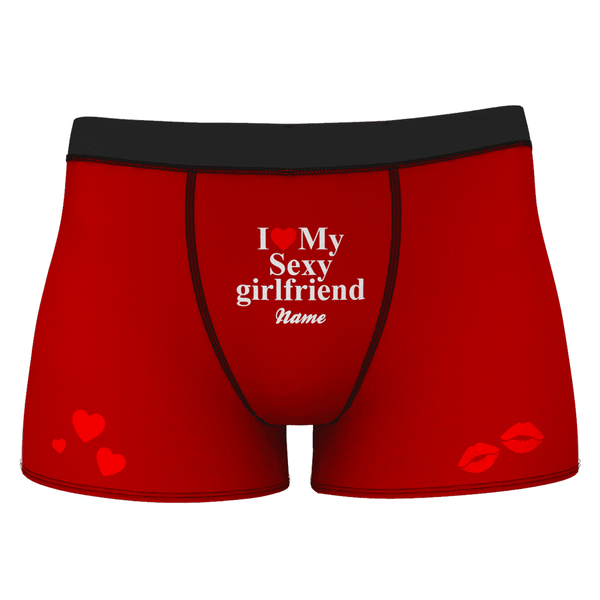 Custom Love My Sexy Girlfriend Boxer Shorts