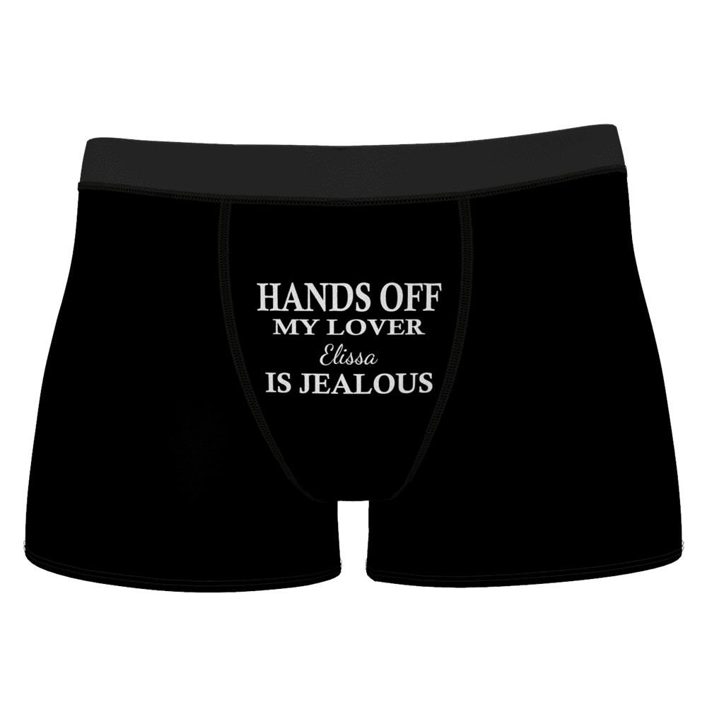 Custom Hands Off My Lover Name Boxer Shorts