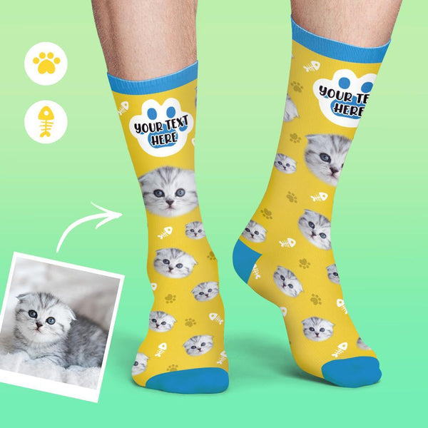 Custom Face Socks Colorful Candy Series Soft And Comfortable Cat Socks